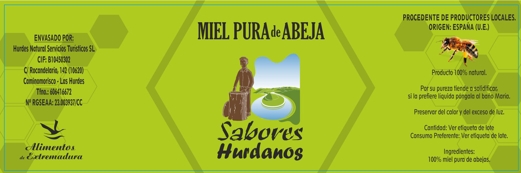 Miel Pura de Abejas Bellota/Roble - Productos Naturales de Las Hurdes.